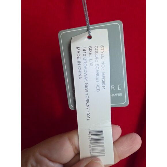 NWT In Cashmere Women Red 100% Cashmere Tunic Cardigan/Sweater size Large/XL - Picture 5 of 9